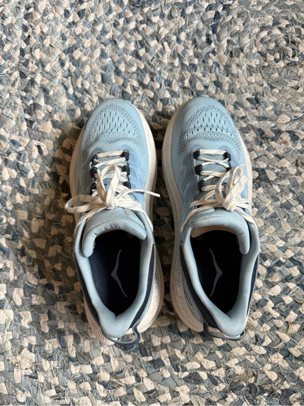 Hoka Women's Kawana 2 Sky Blue and Navy Athletic Running Shoes